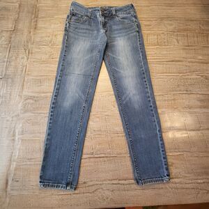 NY & C Jeans Women's 0 Blue Low Rise Slim Slouch Straight Pants Stretch